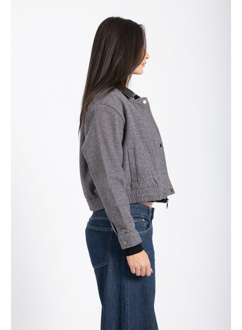 AMICI Grey bomber jacket(REAL LEATHER) - Image 3